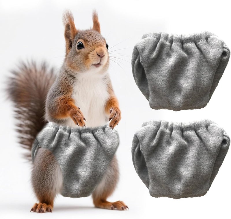 hokable 2PCS Small Pet Diapers,Adjustable Sugar Glider Diapers Climbing Diapers,Washable,Specially Designed for Use on Pet Squirrels Small Medium Guinea Pig. (Grey, S) - Image 1